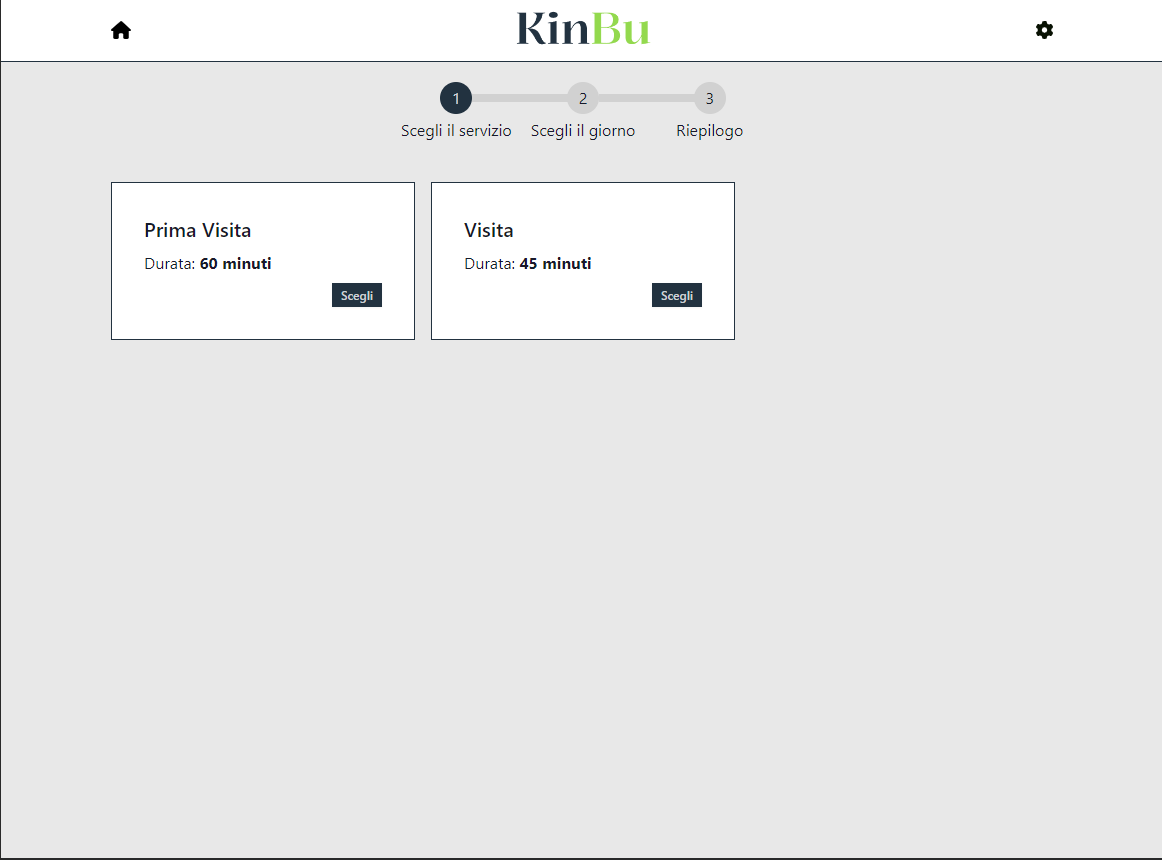 scelta del servizio con Agenda Salute per prenotare un appuntamento